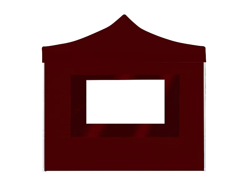 Partytent inklapbaar met wanden 2x2 m aluminium bordeauxrood
