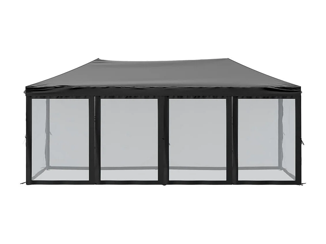 Tenda per Feste Pieghevole con Pareti Laterali Nero 3x6 m