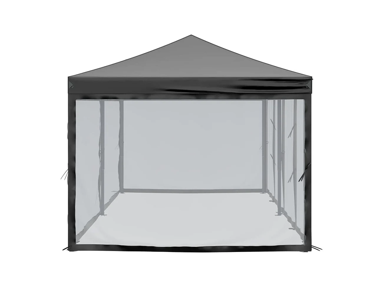 Tente de réception pliable avec parois Noir 3x6 m
