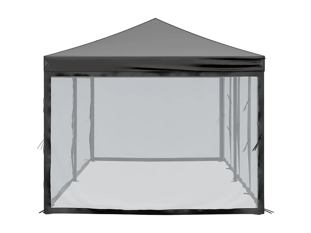Tente de réception pliable avec parois Noir 3x6 m