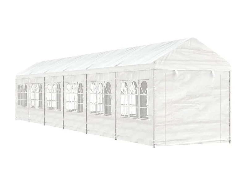 Belvédère avec toit blanc 13,38x2,28x2,69 m polyéthylène