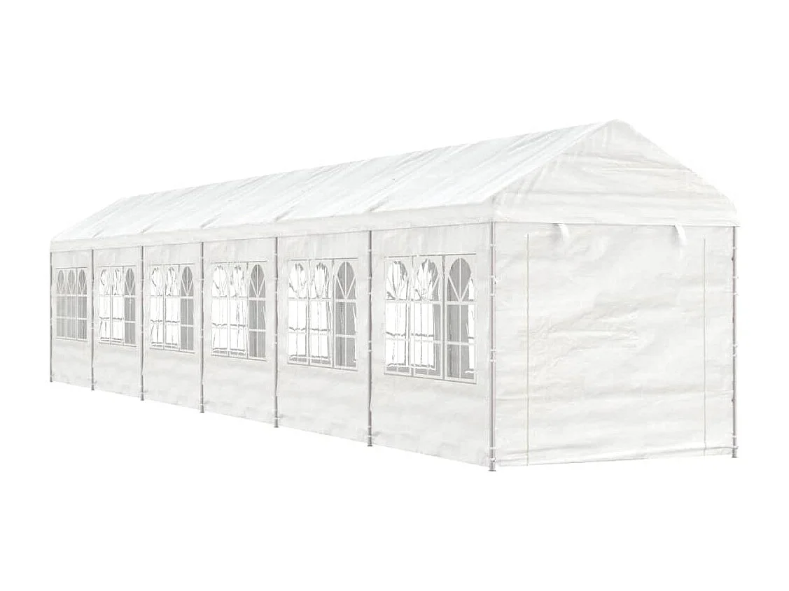 Belvédère avec toit blanc 13,38x2,28x2,69 m polyéthylène