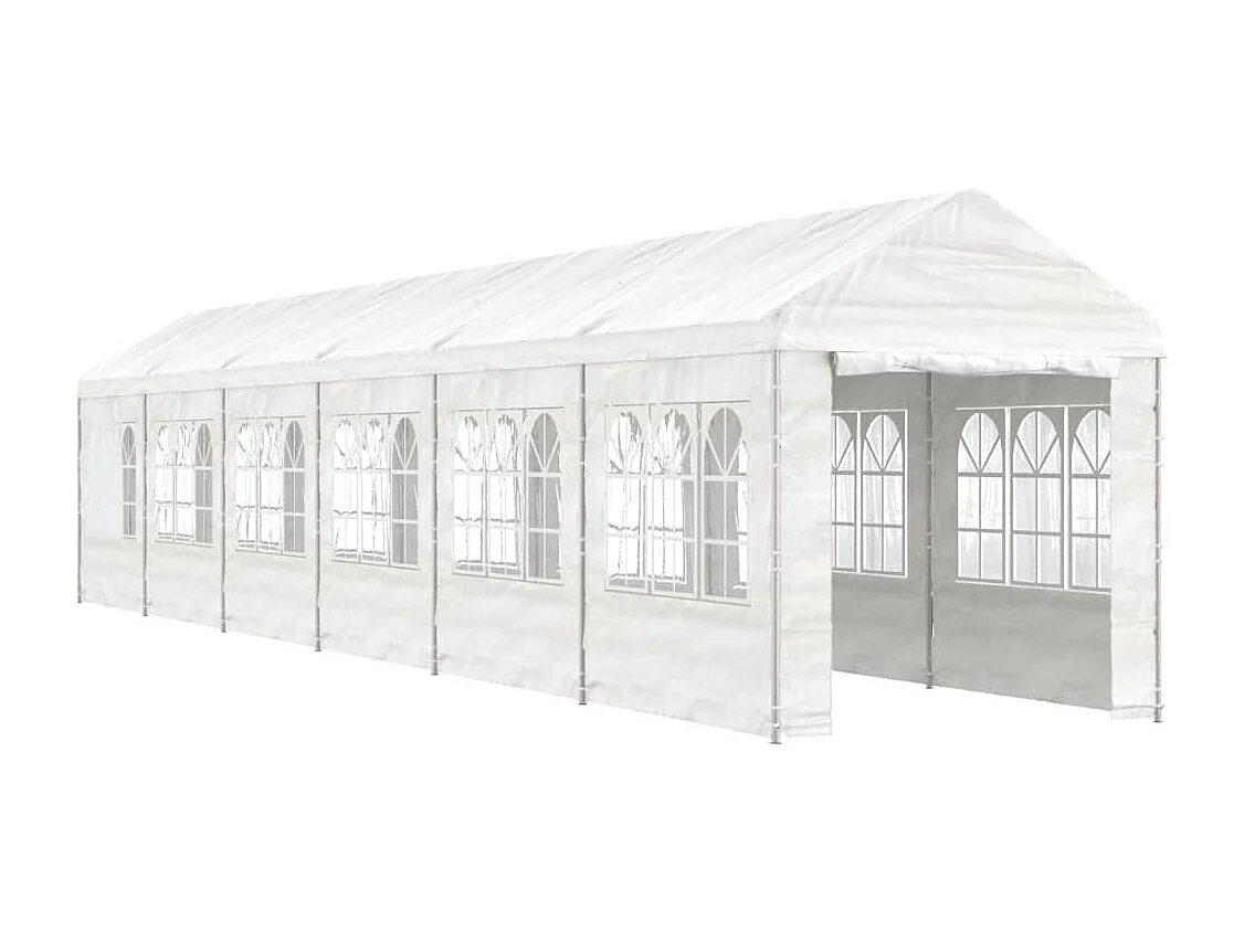 Belvédère avec toit blanc 13,38x2,28x2,69 m polyéthylène