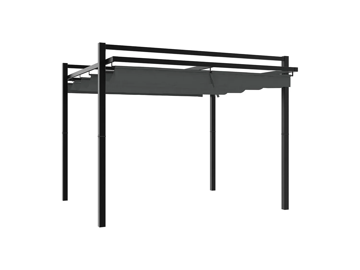 Tonnelle avec toit rétractable anthracite 3x3 m aluminium