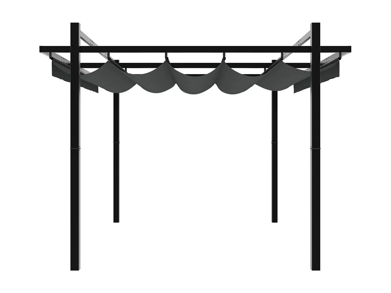 Tonnelle avec toit rétractable anthracite 3x3 m aluminium