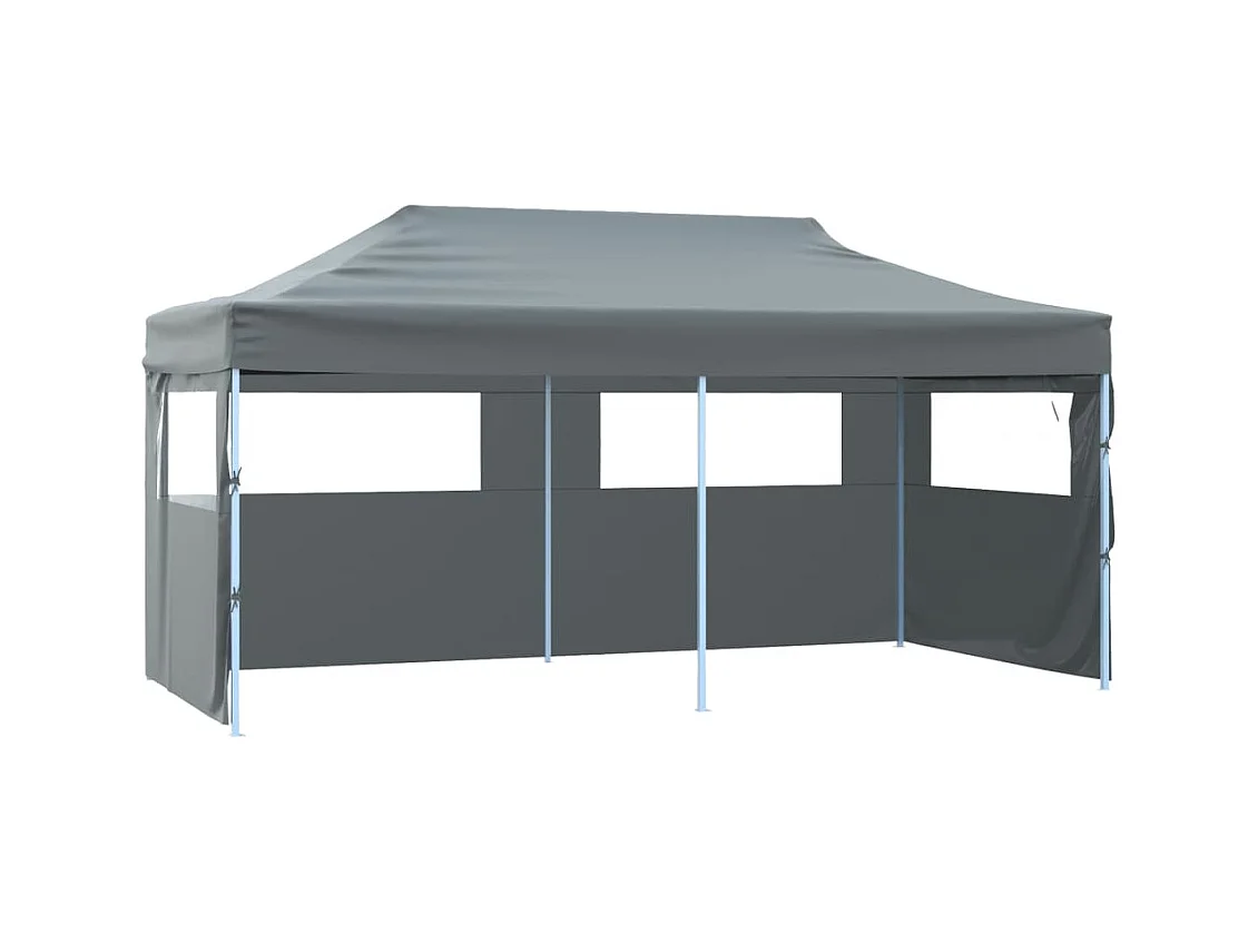 Pop-Up Partyzelt mit Seitenwänden Faltbar 3 x 6 m Anthrazit