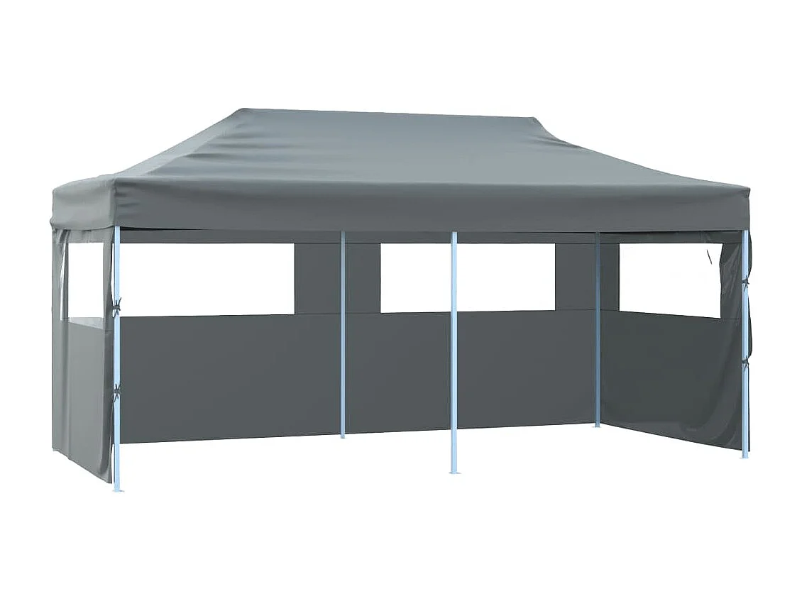 Tente de réception pliable avec parois 3x6 m anthracite