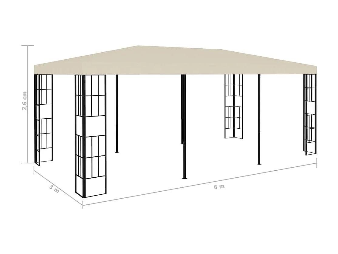 Cenador color crema 3x6 m