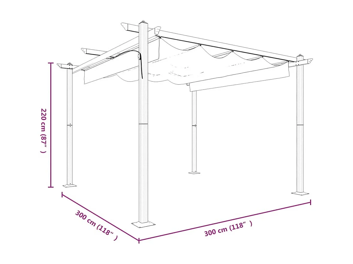 Tenda para festas 3x6 m PE antracite