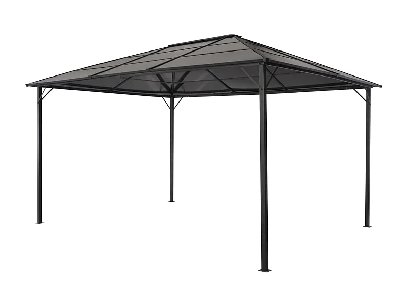 Tonnelle avec toit Aluminium 4x3x2,6 m Noir