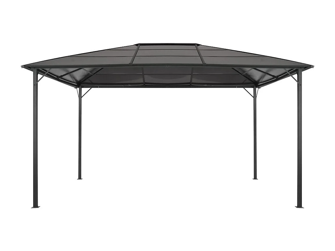 Tonnelle avec toit Aluminium 4x3x2,6 m Noir