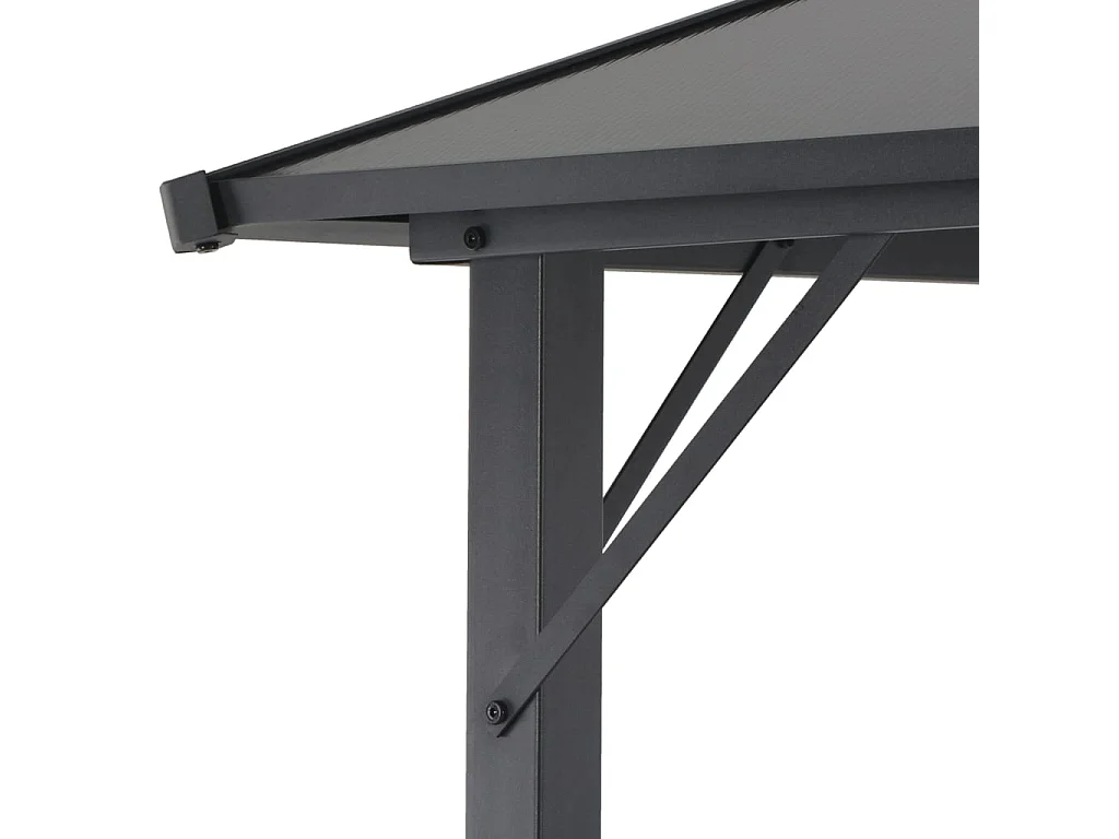 Tonnelle avec toit Aluminium 4x3x2,6 m Noir