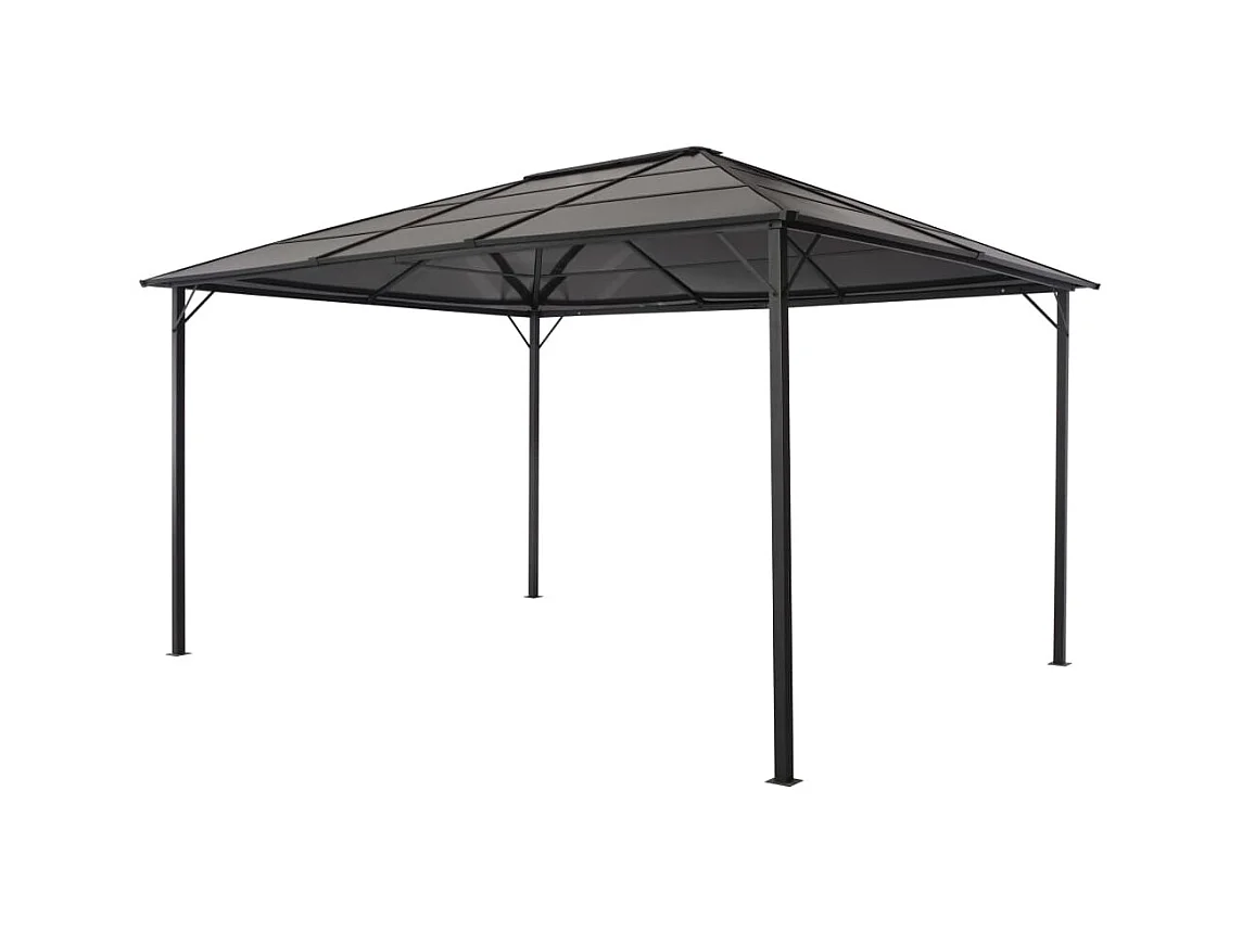 Gazebo con Tetto in Alluminio 4x3x2,6 m Nero