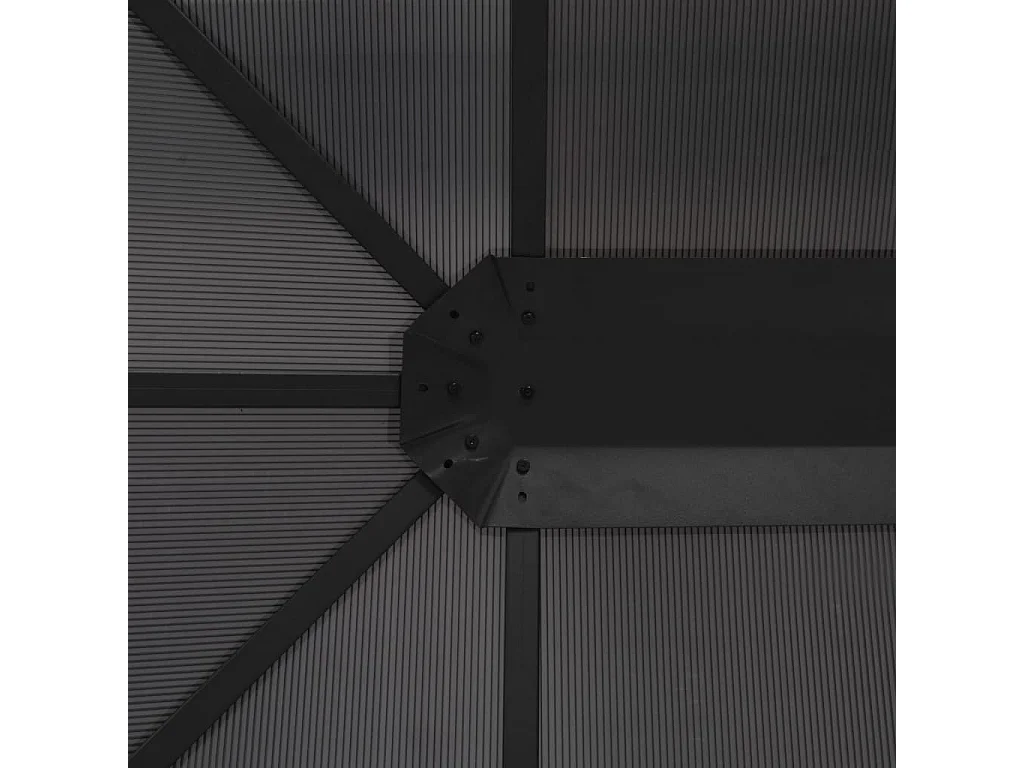 Tonnelle avec toit Aluminium 4x3x2,6 m Noir