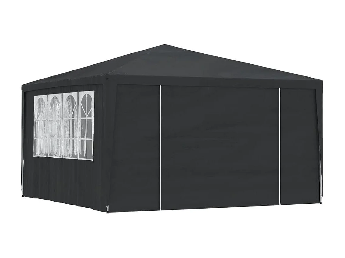 Carpa profesional para fiestas con paredes gris 90 g/m² 4x4 m