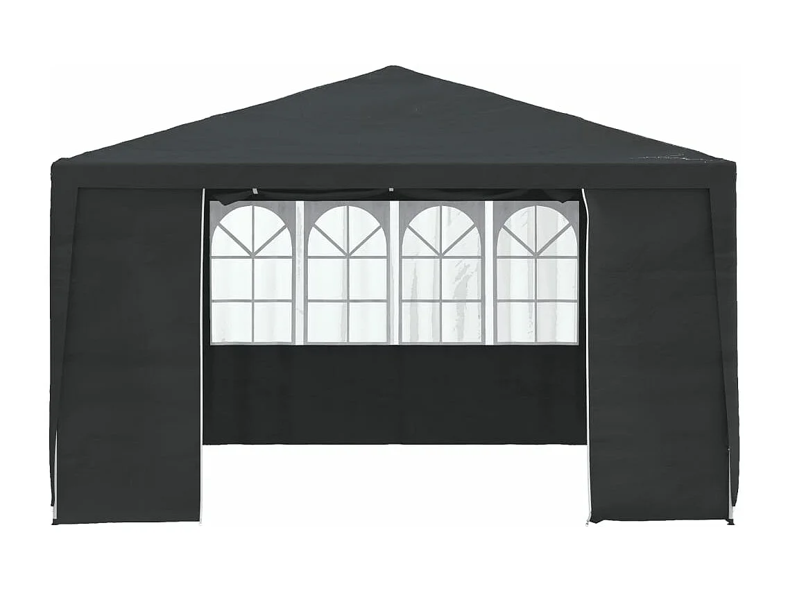 Carpa profesional para fiestas con paredes gris 90 g/m² 4x4 m