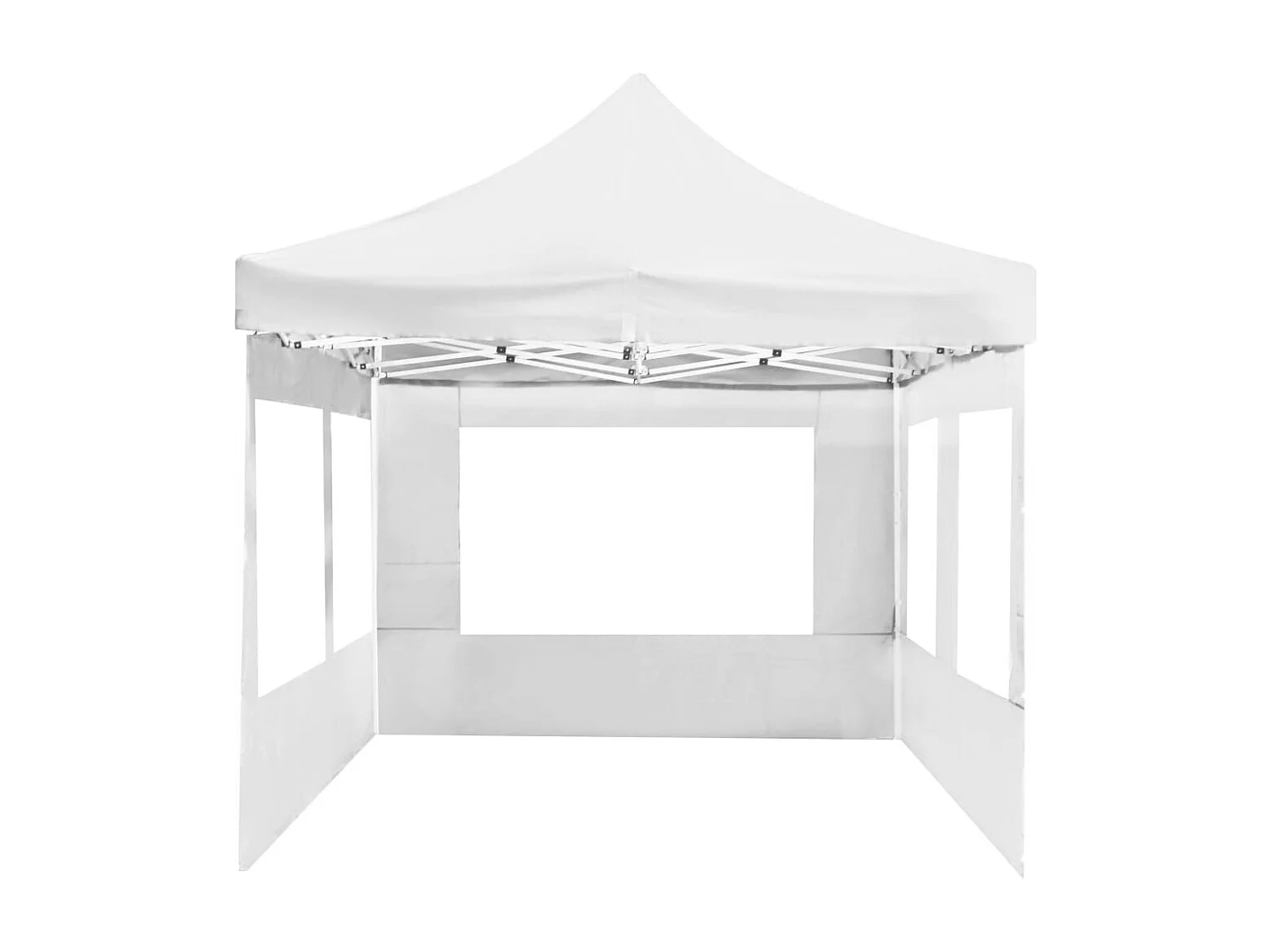 Tente de réception pliable avec parois Aluminium 6 x 3 m Blanc