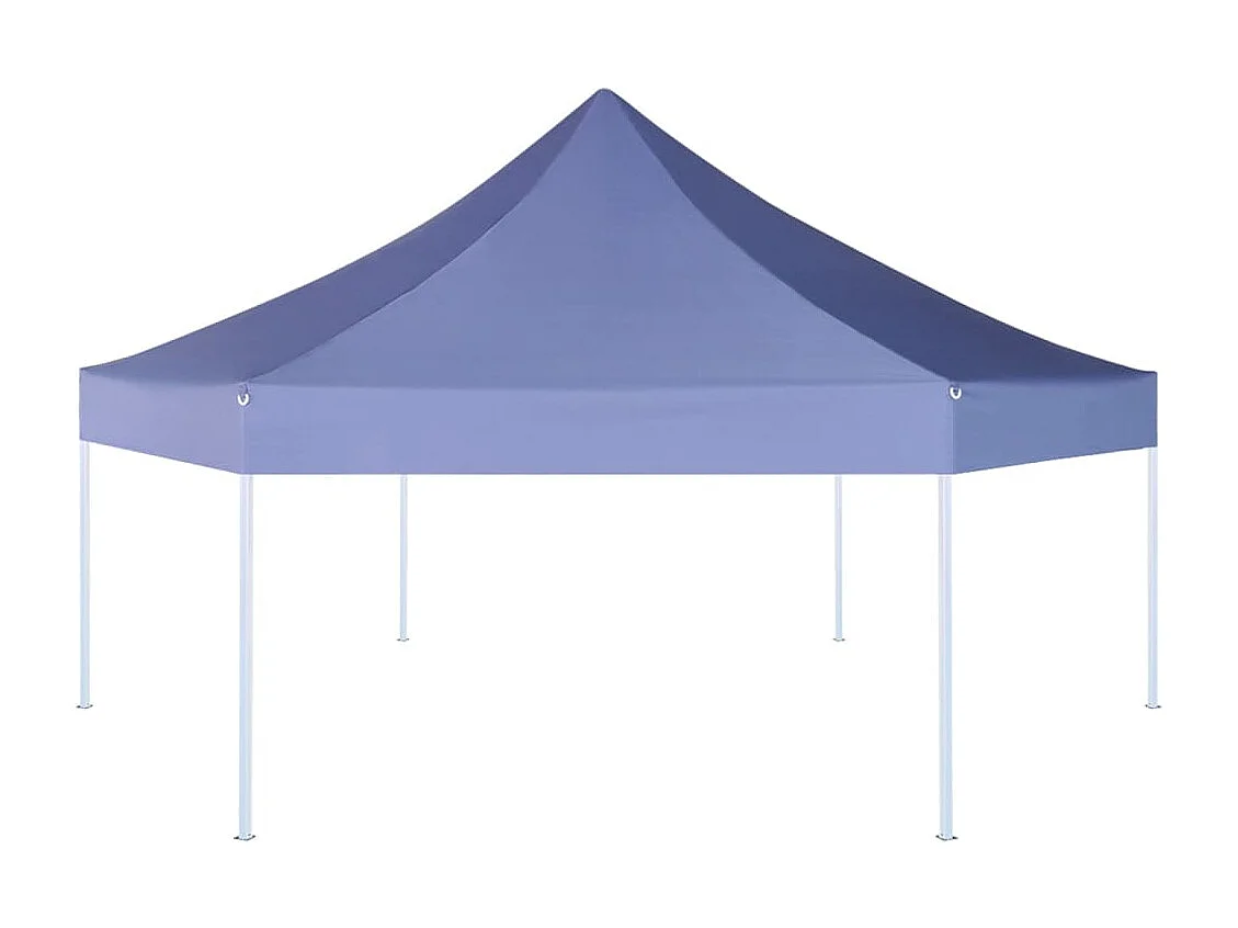 Gazebo Pieghevole Esagonale Pop-Up Blu Scuro 3,6x3,1 m