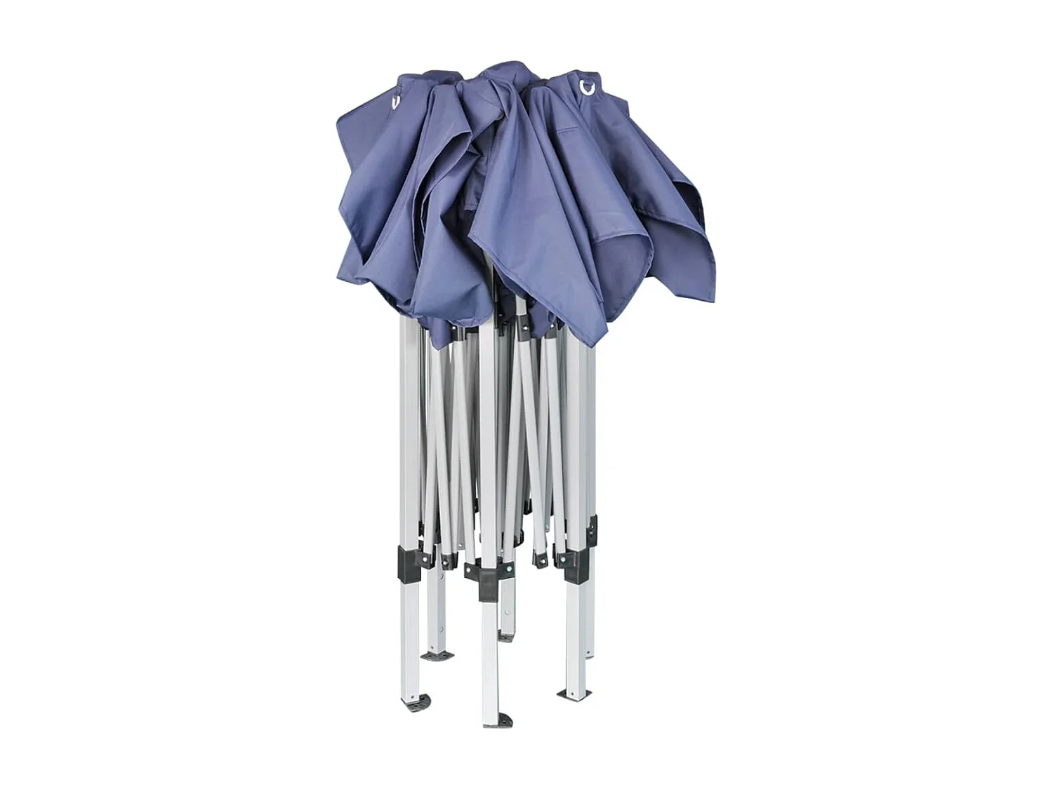 Gazebo Pieghevole Esagonale Pop-Up Blu Scuro 3,6x3,1 m