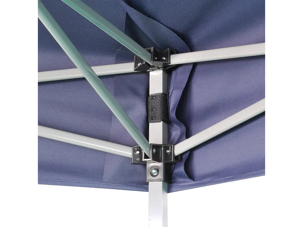 Gazebo Pieghevole Esagonale Pop-Up Blu Scuro 3,6x3,1 m
