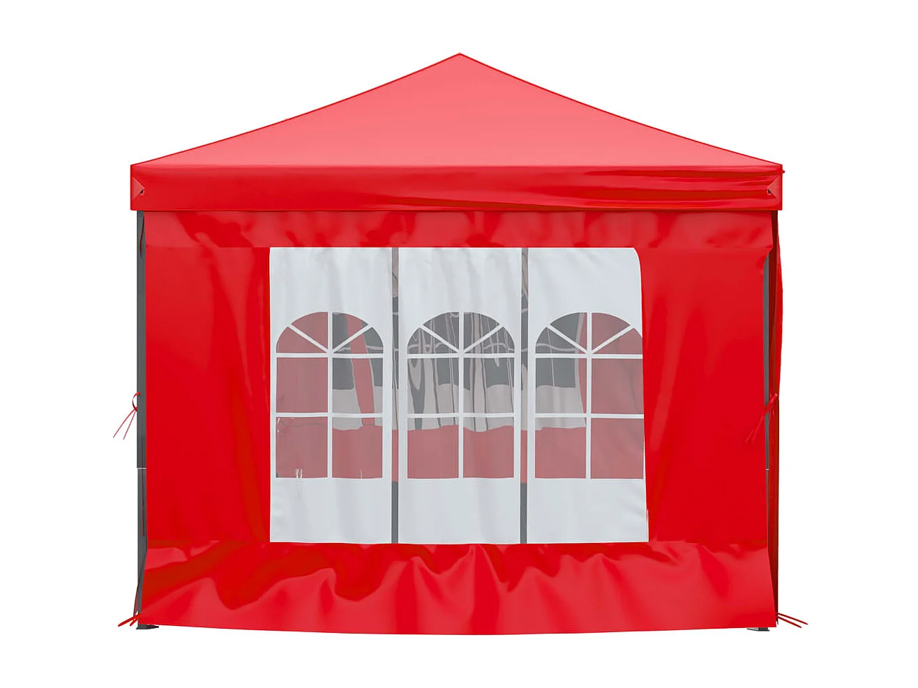 Tente de réception pliable avec parois Rouge 3x6 m