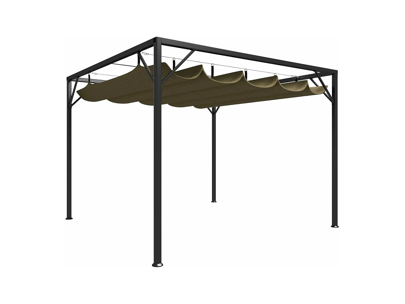 Gartenpavillon mit Ausziehbarem Dach 3x3 m Taupe 180 g/m²