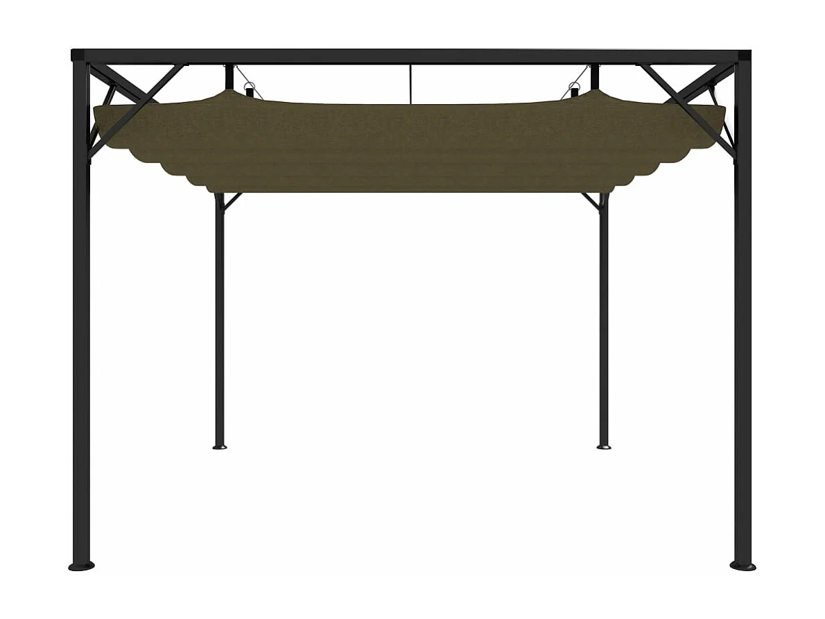 Tuinprieel met uittrekbaar dak 180 g/m² 3x3 m taupe