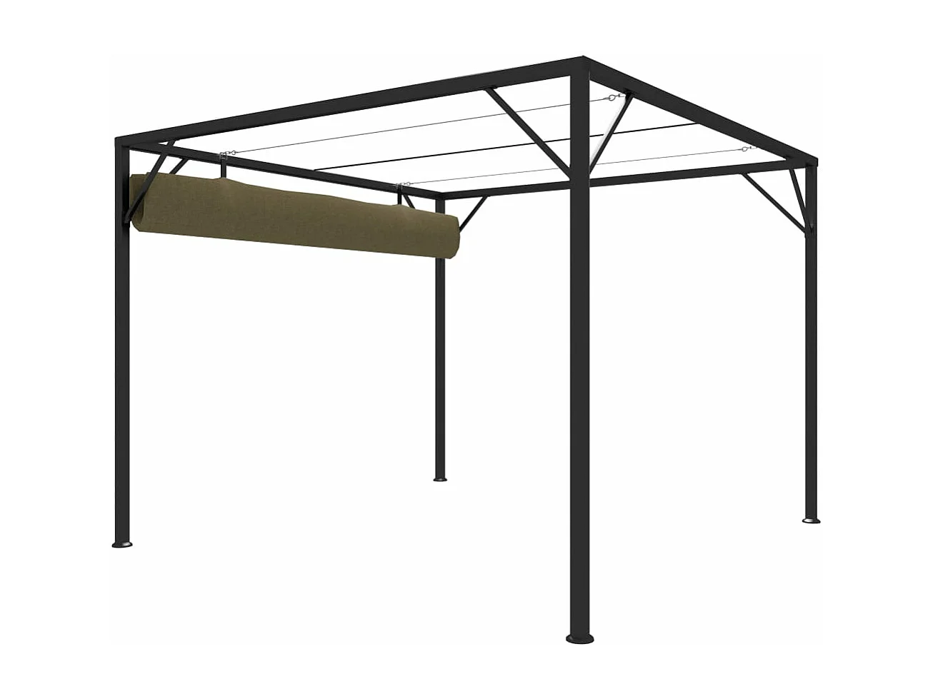 Tuinprieel met uittrekbaar dak 180 g/m² 3x3 m taupe