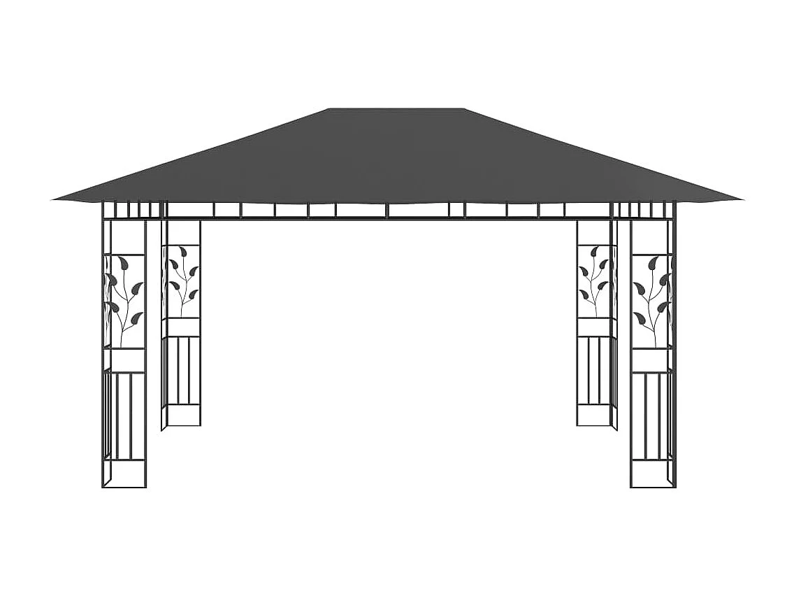 Belvédère avec moustiquaire 4x3x2,73 m Anthracite 180 g/m²