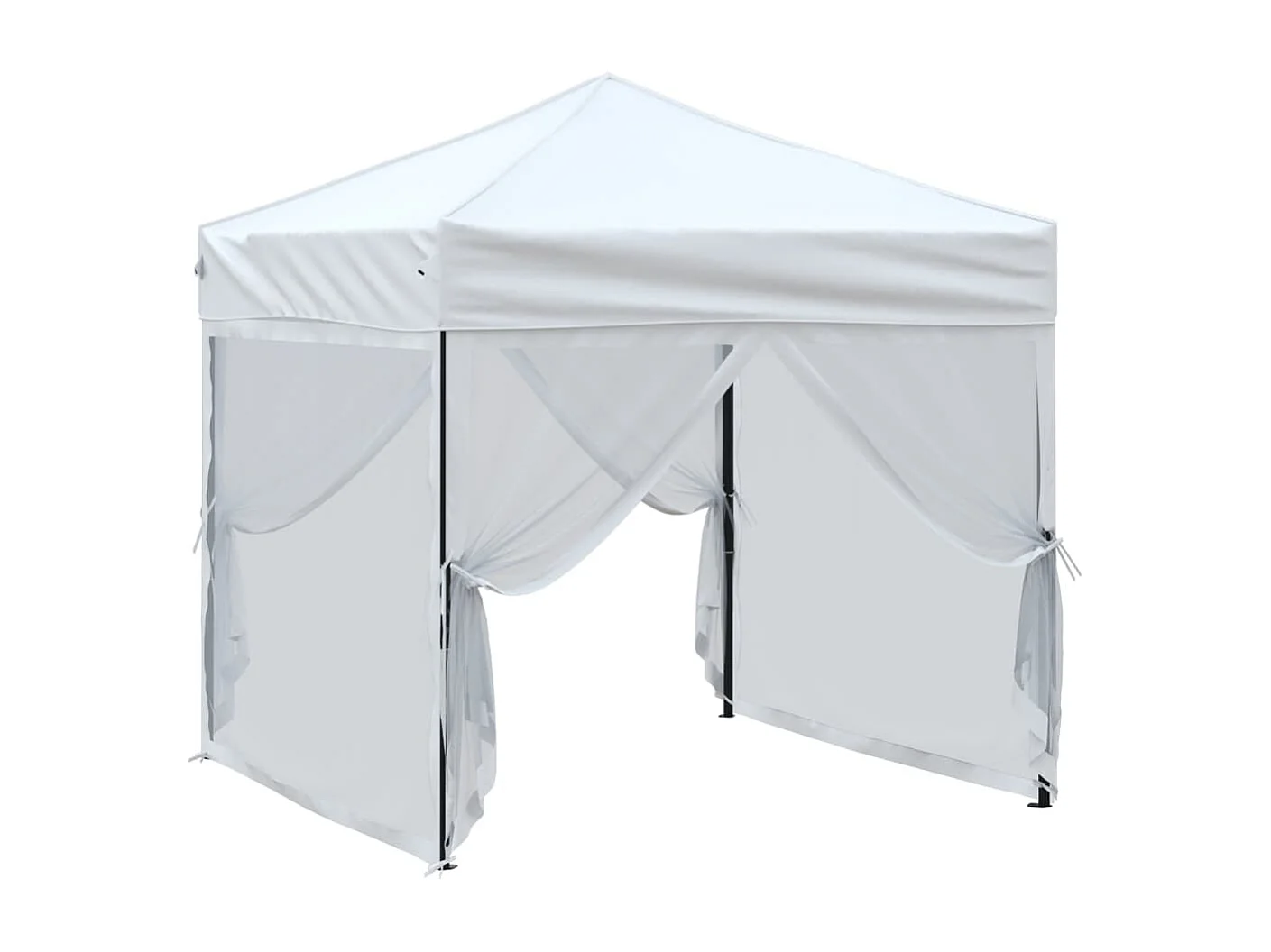 Tente de réception pliable avec parois Blanc 2x2 m