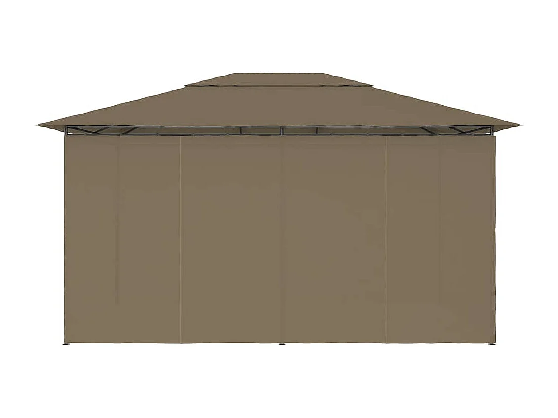 Tuinpaviljoen met gordijnen 180 g/m² 4x3 m taupe