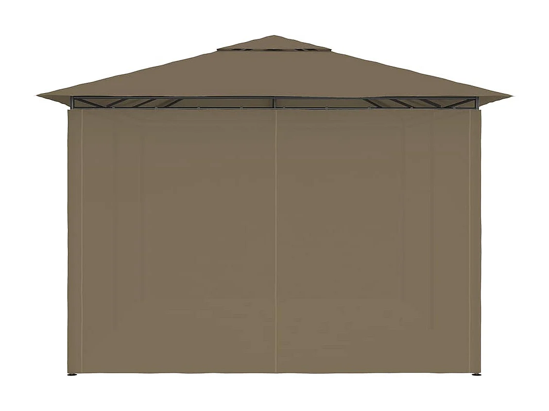 Tuinpaviljoen met gordijnen 180 g/m² 4x3 m taupe
