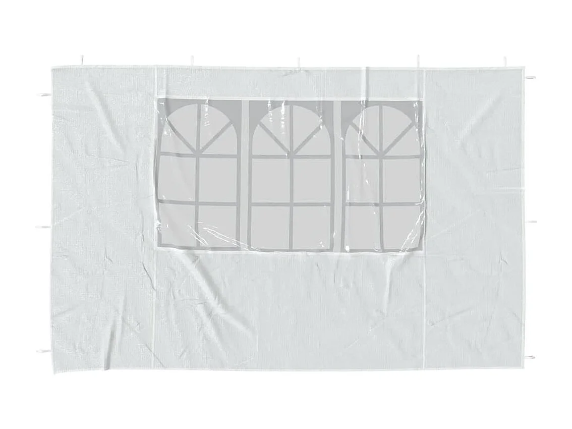Paroi de tente de réception 2 pcs avec fenêtre PE Blanc