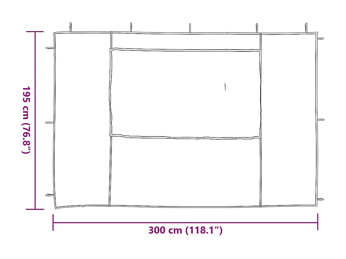 Paroi de tente de réception 2 pcs avec fenêtre PE Blanc