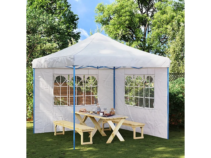 Paroi de tente de réception 2 pcs avec fenêtre PE Blanc