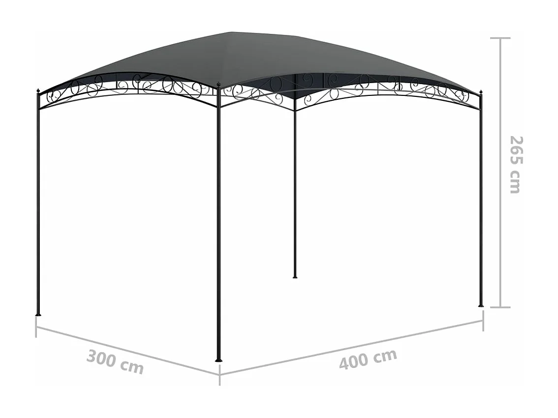 Gazebo 3x4x2,65 m 180 g/m² antracite