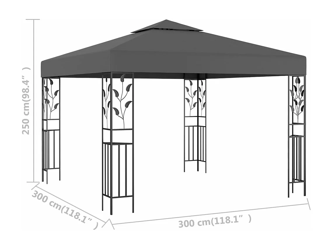 Belvédère 3x3 m Anthracite