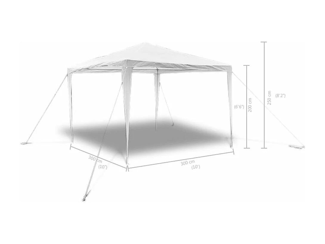 Belvédère de jardin à toit pyramidal 3x3 m