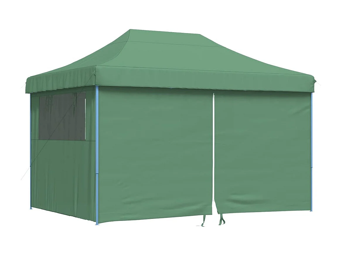 Tente de réception pliable escamotable 4 parois latérales vert