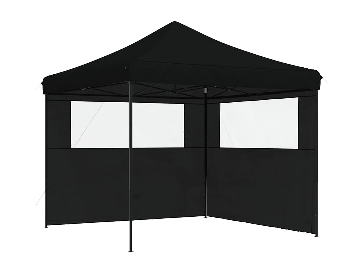 Tendone per Feste Pieghevole Pop-Up con 2 Pareti Nero