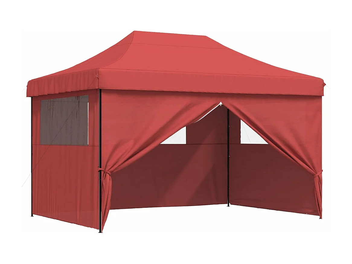 Tenda festas dobrável paredes laterais 3x3 m cinza-acastanhado