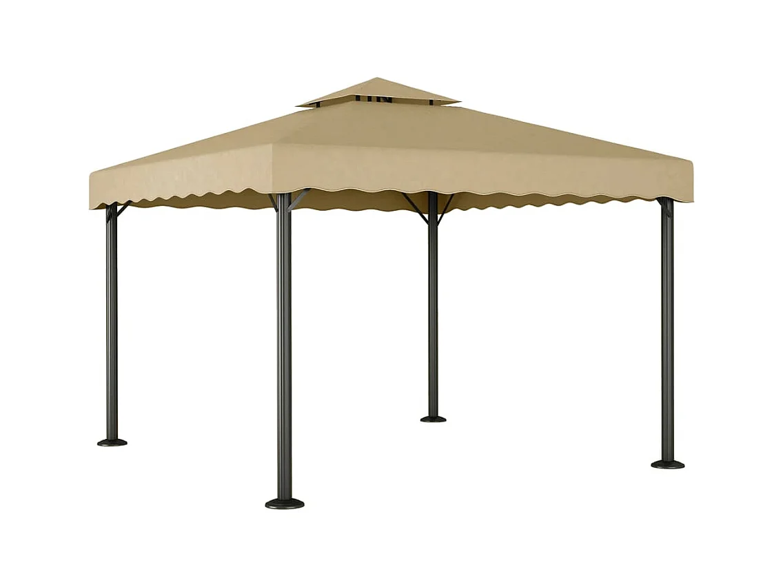 Cenador aluminio y acero gris taupé 3x3 m