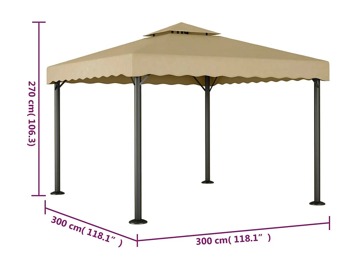 Tenda para festas 3x6 m PE antracite