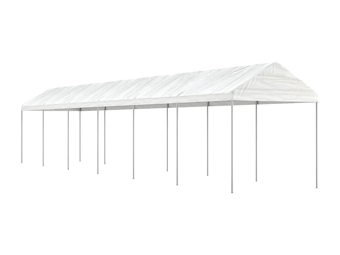 Belvédère avec toit blanc 13,38x2,28x2,69 m polyéthylène