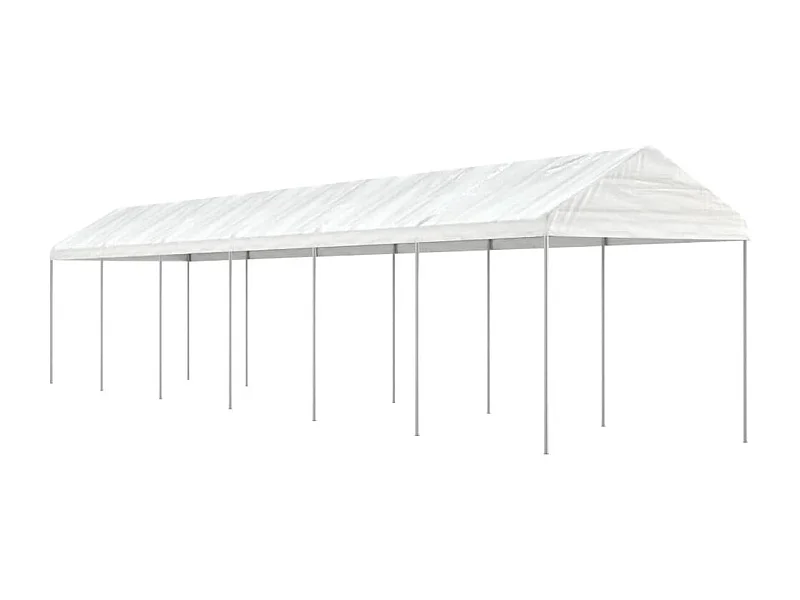 Belvédère avec toit blanc 13,38x2,28x2,69 m polyéthylène
