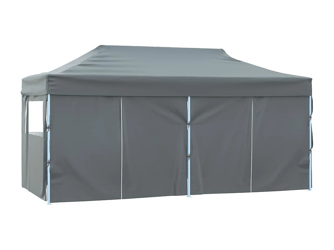 Tente de réception pliable avec 4 parois 3x6 m Acier Anthracite