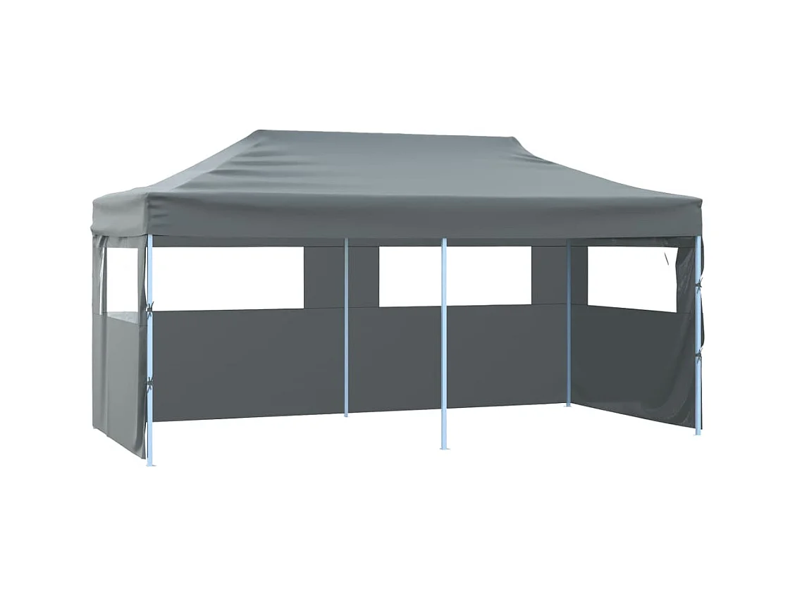 Tente de réception pliable avec 4 parois 3x6 m Acier Anthracite