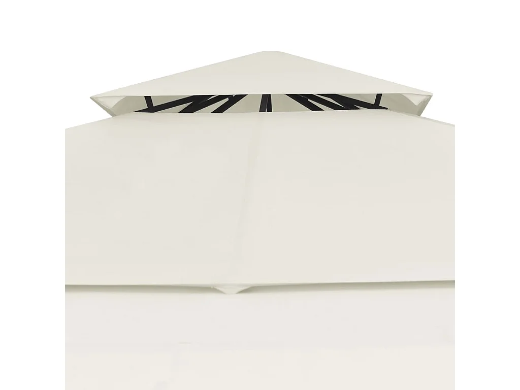 Gazebo com toldos duplos extensíveis 3x3x2,75 m 180 g/m² creme