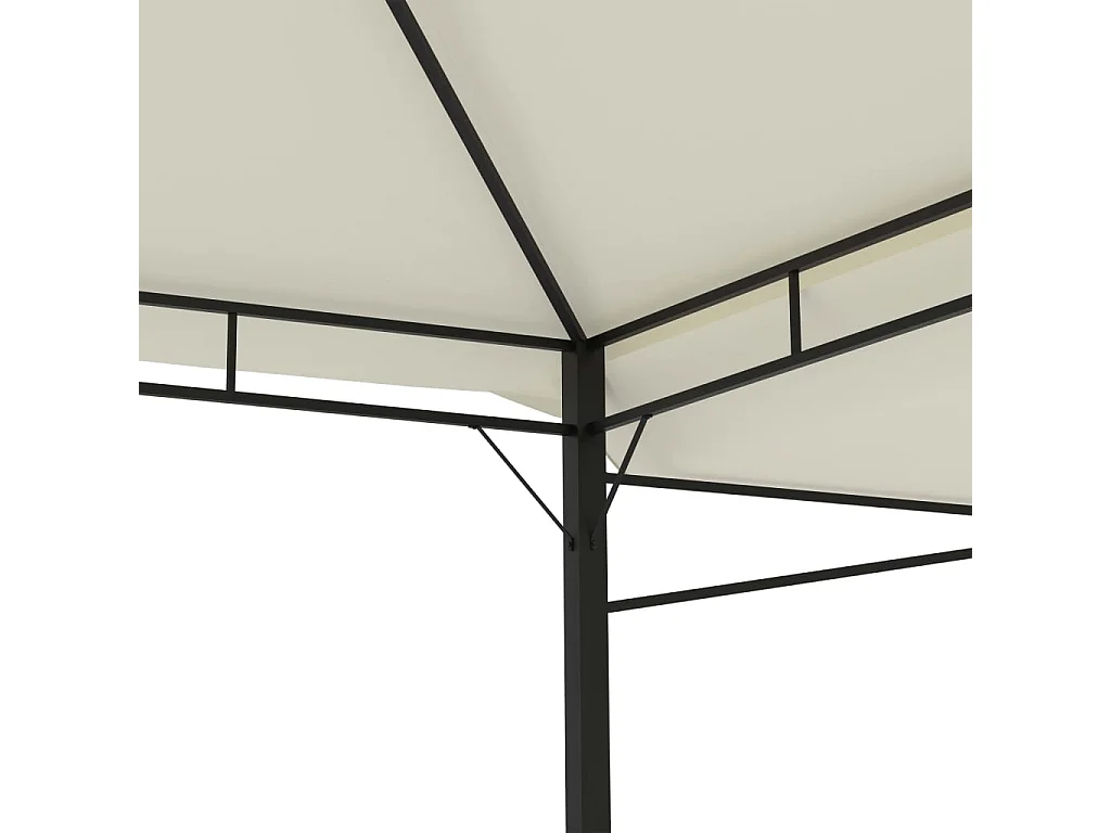 Gazebo com toldos duplos extensíveis 3x3x2,75 m 180 g/m² creme