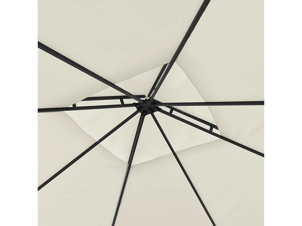 Gazebo com toldos duplos extensíveis 3x3x2,75 m 180 g/m² creme